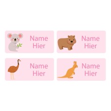 Aussie Animals Rectangle Name Labels - German