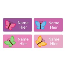 Butterfly Rectangle Name Labels - German