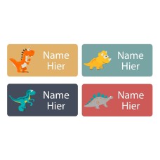 Dinosaurs Rectangle Name Labels - German