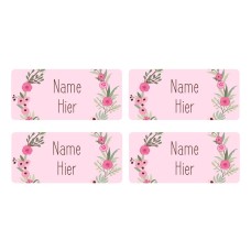 Flower Wreath Rectangle Name Labels - German