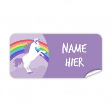 Purple Unicorn Rectangle Name Label