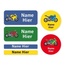 Gemischte Namensetiketten „Motorrad“ - DE