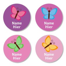 DE - Butterfly Round Name Label