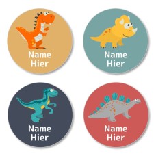 DE - Dinosaur Round Name Label