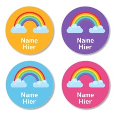 DE - Rainbow Round Name Label