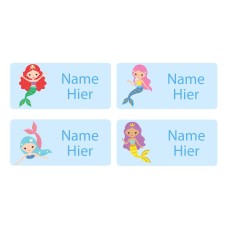 Mermaids Rectangle Name Labels - German