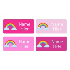 Rainbow Rectangle Name Labels - German