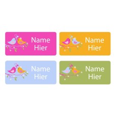 Two Birds Rectangle Name Labels - German